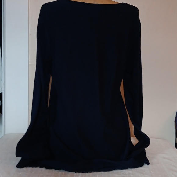 J.JillBlueFringe Tunic Sweater In Midnight - Picture 6 of 12